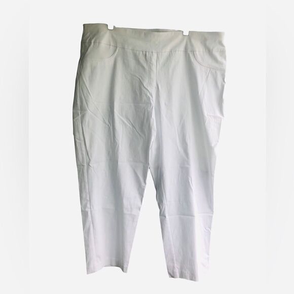 NWT Ruby Rd Women’s White Ankle Length Stretch Slimming Contour Waistband Pants - Picture 1 of 4